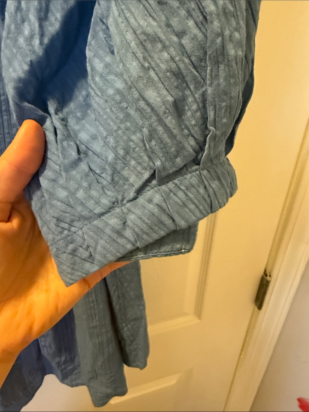 Anthropologie Women’s Blue off the shoulder oversized peasant dress Med EUC - Picture 7 of 7